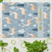 Schattigee sneeuwvlok rendier modern elegant paste theedoek (Gevouwen)