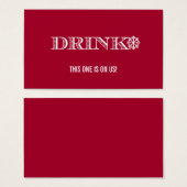 Schattigee sneeuwvlok rode bruiloft Drink ticket Visitekaartjes (Voorkant /achterkant)