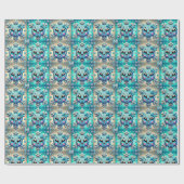 Schattigee sneeuwvlokken cadeaupapier (Vlak)