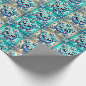 Schattigee sneeuwvlokken cadeaupapier (Hoek)