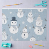 Schattigee Sneeuwvlokken Grijs Blauw Kerst Tissuepapier (Craft)