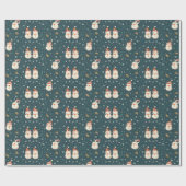 Schattigee Sneeuwvlokken Groene Kerst Cadeaupapier (Vlak)