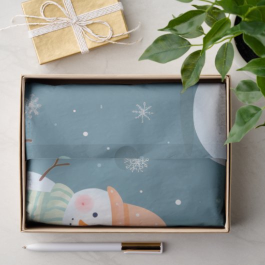 Schattigee Sneeuwvlokken Groene Kerst Tissuepapier (Geschenk)