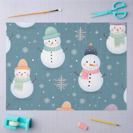 Schattigee Sneeuwvlokken Groene Kerst Tissuepapier (Craft)