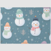 Schattigee Sneeuwvlokken Groene Kerst Tissuepapier (Voorkant)