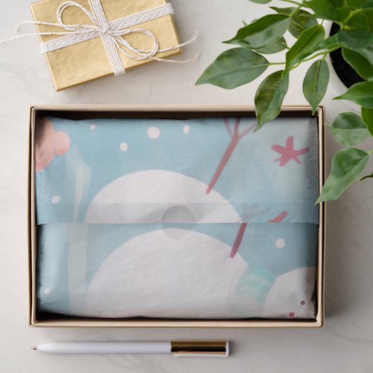 Schattigee Sneeuwvlokken IJsblauwe Kerst Tissuepapier (Geschenk)