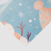 Schattigee Sneeuwvlokken IJsblauwe Kerst Tissuepapier (Detail)