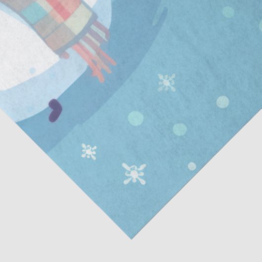 Schattigee Sneeuwvlokken IJsblauwe Kerst Tissuepapier (Detail)