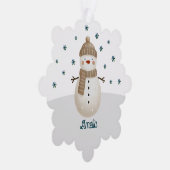 Schattigee sneeuwvlokken naam kerst ornament kaart (Rechts)