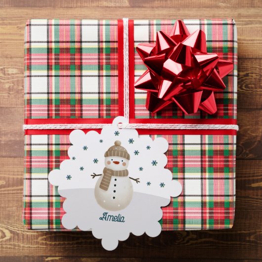 Schattigee sneeuwvlokken naam kerst ornament kaart (Insitu (Geschenk))