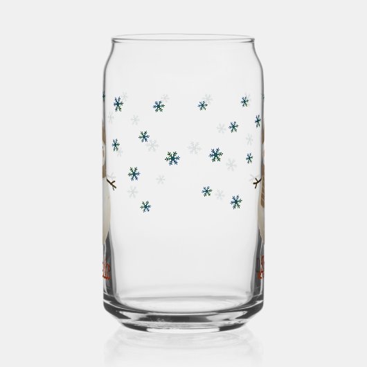 Schattigee Sneeuwvlokken Tekening Naam Kerst Blikvorm Glas (Rechts)