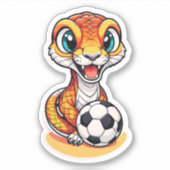 Schattigee Sniger Tiger Snake Spelen Voetbal Sticker (Voorkant)
