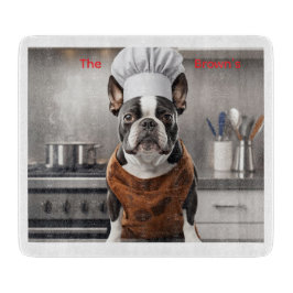 Schattigee snijplank van Boston Terrier-glas
