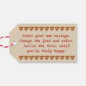 Schattigee Snoep-gestrooide peperkoek kersttrein Cadeaulabel (Achterkant Horizontaal)