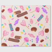 Schattigee snoepjes snoep illustratie kinderen ver cadeaupapier (Vlak)