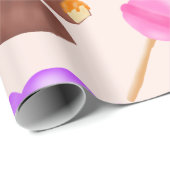 Schattigee snoepjes snoep illustratie kinderen ver cadeaupapier (Rol Hoek)