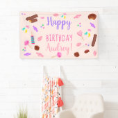 Schattigee snoepjes snoep illustratie kinderen ver spandoek (Insitu)