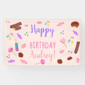 Schattigee snoepjes snoep illustratie kinderen ver spandoek (Horizontaal)