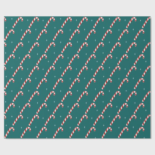 Schattigee snoepriet Blauwgroen kerst Cadeaupapier (Vlak)