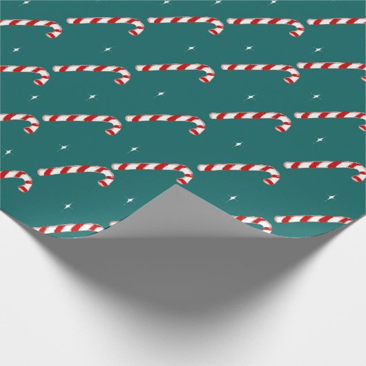 Schattigee snoepriet Blauwgroen kerst Cadeaupapier (Hoek)