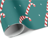 Schattigee snoepriet Blauwgroen kerst Cadeaupapier (Rol Hoek)