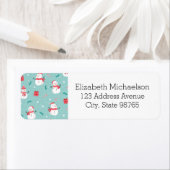 Schattigee snoepstokken en sneeuwpoppen etiket (Insitu)