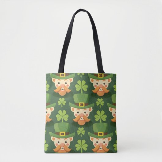 Schattigee snor leprechaun tote bag (Voorkant)