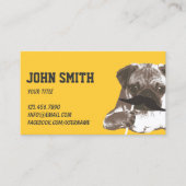 Schattigee snor Pug Plain Gold Visitekaartje (Voorkant)