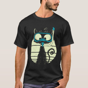 Schattigee snorkel kat duiker kat duikbril t-shirt