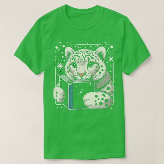Schattigee Snow Leopard Cub Big Cat Animal Art T-shirt (Design voorkant)