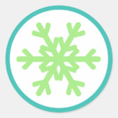 Schattigee Snowflake Limoen Aqua Stickers (Voorkant)