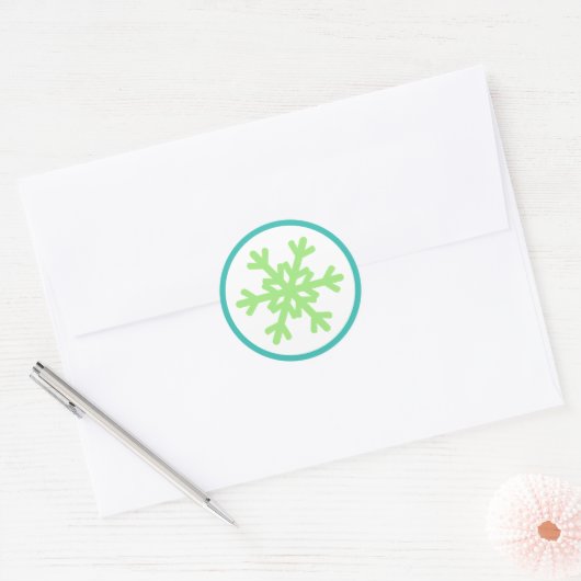 Schattigee Snowflake Limoen Aqua Stickers (Envelop)