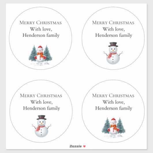 Schattigee Snowman Custom-Cut Vinyl Sticker (Vel)