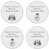 Schattigee Snowman Custom-Cut Vinyl Sticker (Voorkant)