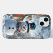 Schattigee Snowman iPhone Case - Perfect voor Kers (Achterkant (horizontaal))