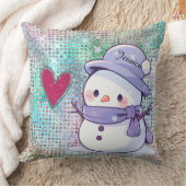 Schattigee Snowman Pastel Pattern Heart Kussen (Deken)