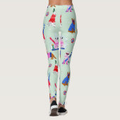 Schattigee Snowy Dog Print Activewear voor Vrouwen Leggings (Achterkant)