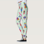 Schattigee Snowy Dog Print Activewear voor Vrouwen Leggings (Links)