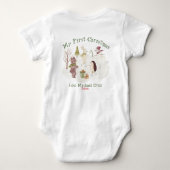 Schattigee Snowy Forest Animal Scene Mijn eerste k Romper (Achterkant)