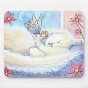 Schattigee Snuggling Cat en Fairy Mousepad Muismat