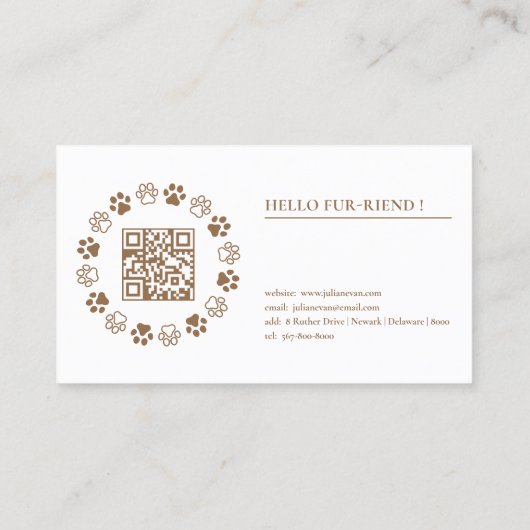 Schattigee Social Media Pet Influencer Dusty Pink Visitekaartje (Achterkant)