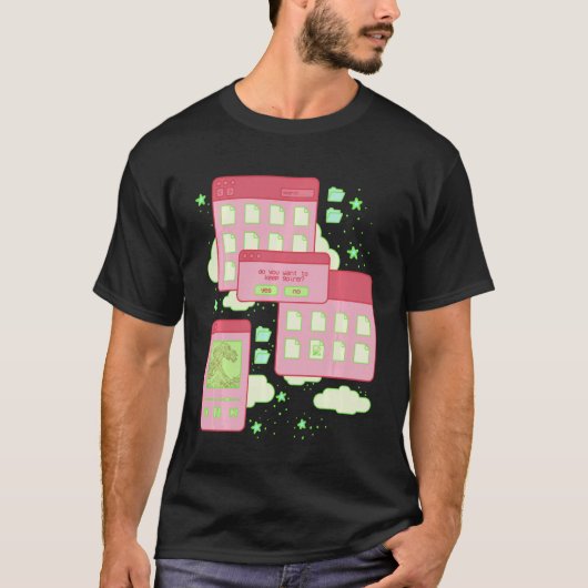 Schattigee Soft Grunge Vaporwave Pastel Esthetisch T-shirt (Voorkant)