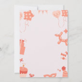 Schattigee Soft Pink Happy Birthday Kind Uitnodigi Kaart (Achterkant)