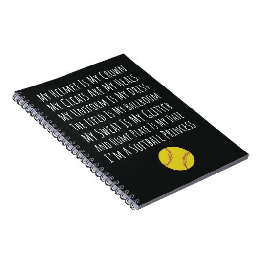 Schattigee Softbal Gifts Fastpitch Team Spelers Me Notitieboek (Rechterzijde)