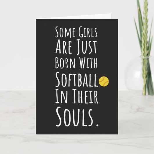 Schattigee Softbal Kaarten Speler Meisjes voor Kin (Voorkant)