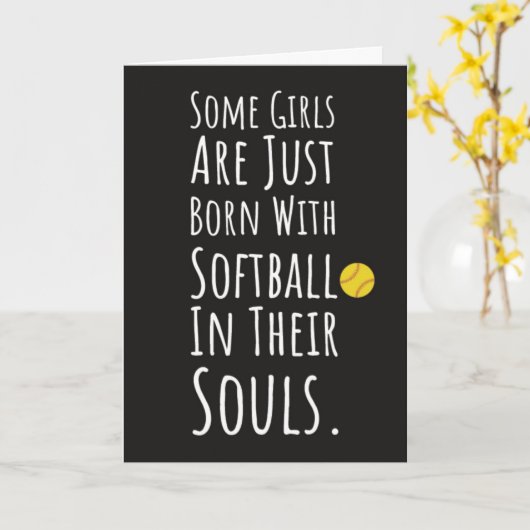 Schattigee Softbal Kaarten Speler Meisjes voor Kin (Gele Bloem)