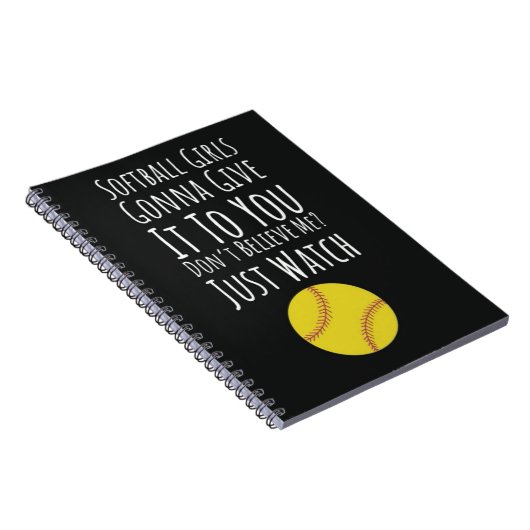 Schattigee Softbal Meisjes Geschenken voor Kids Te Notitieboek (Rechterzijde)