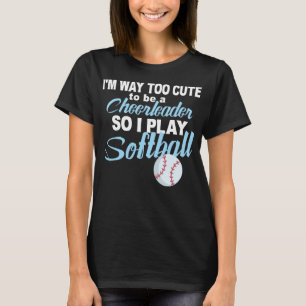Schattigee Softbal Meisjes Ontwerp, Grappige Meisj T-shirt