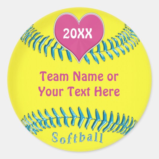 Schattigee Softball Stickers voor Meisjes Softball (Voorkant)