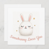Schattigee Somebunny houdt van je  konijn Feestdagenkaart (Voorkant / Achterkant)